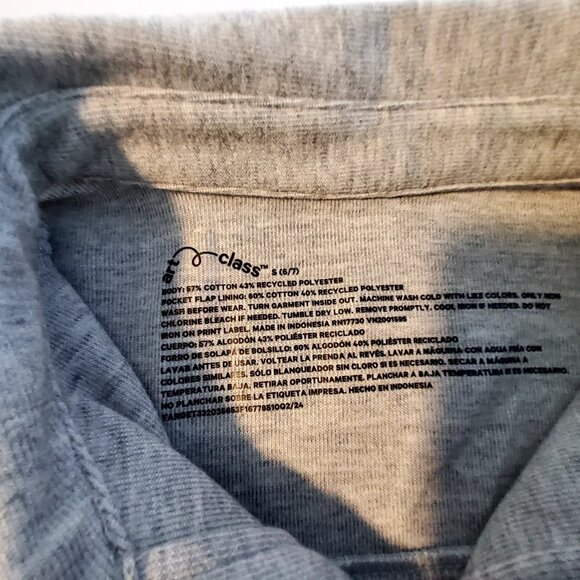 Boys Grey Long Sleeve Button-Up Shirt Size S (6/7) By Cat & Jacke asy care - Picture 4 of 6